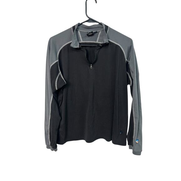 KUHL Tech 1/4 Zip Gray Knit Shirt M Hiking Gorpcore Outdoor Performance Layer - Picture 1 of 9